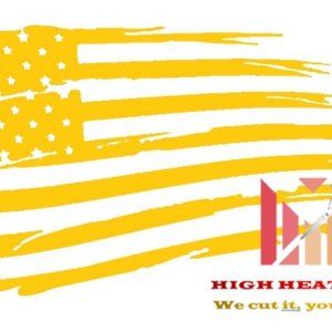 High Heat Duracoat Vinyl Stencil 1" x 2" -Tattered American Flag styling